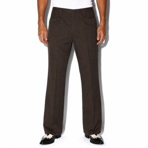 70s Vintage Pagano West Dress Pants Mens 40 Brown Western Flared Polyester Pants